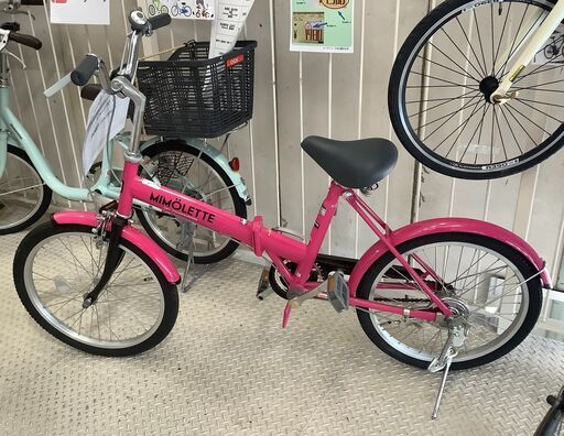 MIMOLETTE ピンク 20インチ折り畳み自転車
