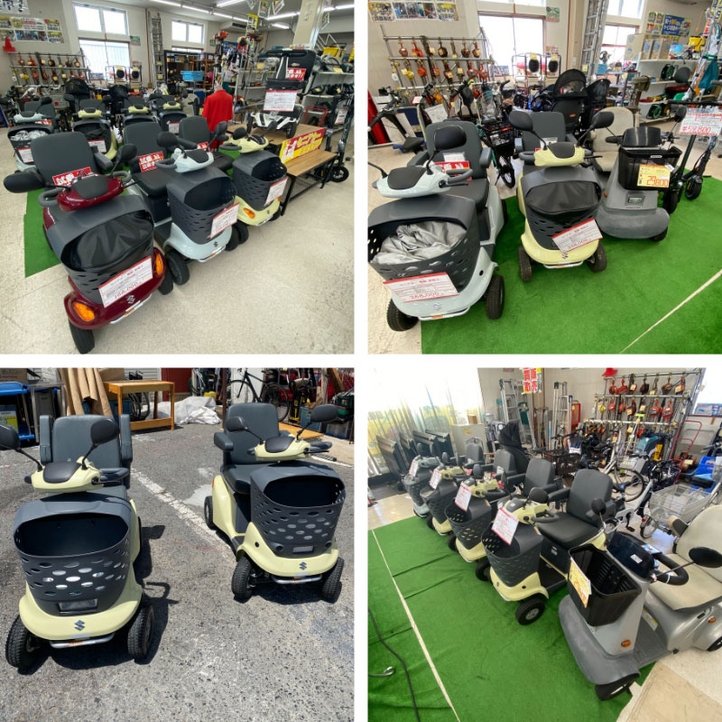 中古セニアカーを展示した写真